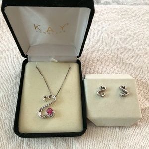 Kay Jewelers Open Heart pendant and earrings